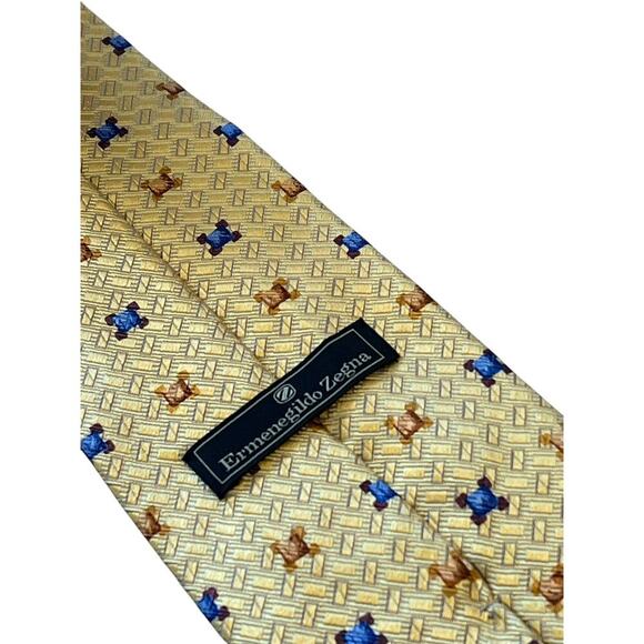 Ermengildo Zegna Geometric Squared‎ Gold Orange Blue - Picture 4 of 4